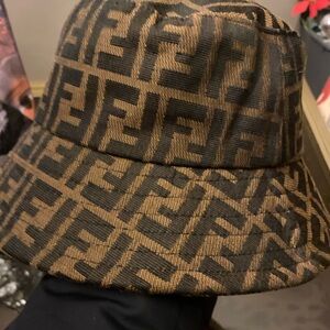 Fendi Black and Brown Monogram Bucket Hat.  Never worn.  Hat is NOT an original.